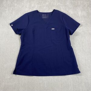 FIGS Technical Collection Scrub Top Catarina Womens XL Navy V-Neck Medical